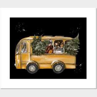 Christmas bus Posters and Art
